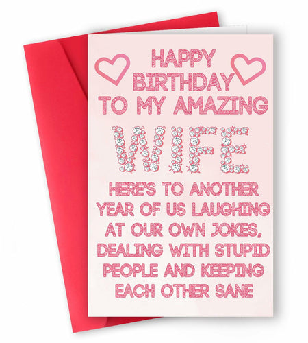 ICOOLYI Rude Birthday Card for Wife from Husband Humor Gift