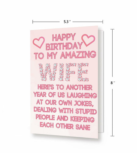 ICOOLYI Rude Birthday Card for Wife from Husband Humor Gift