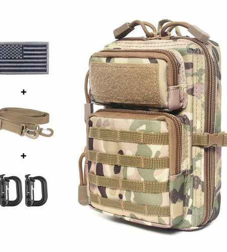 Tactical Molle Compact EDC Tool Pouch Bag US Flag Patch CP Mini Utility