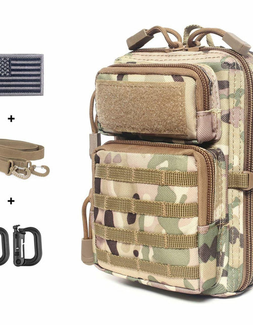 Load image into Gallery viewer, Tactical Molle Compact EDC Tool Pouch Bag US Flag Patch CP Mini Utility
