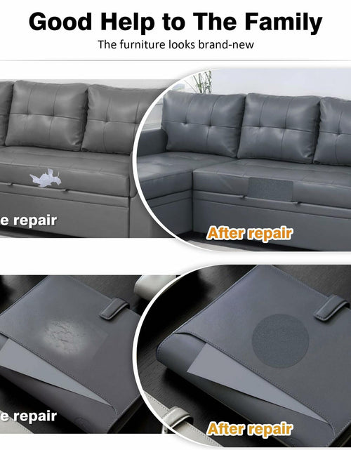 Load image into Gallery viewer, HUISUNO Leather Repair Patch for Furniture Couch Car Seats DeepGrey 20x30
