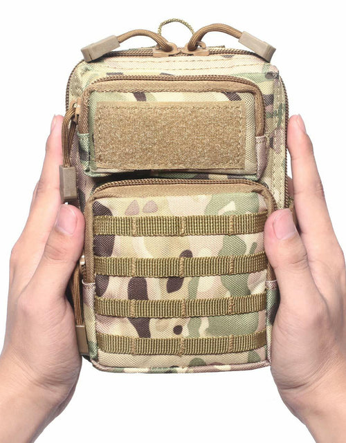 Load image into Gallery viewer, Tactical Molle Compact EDC Tool Pouch Bag US Flag Patch CP Mini Utility
