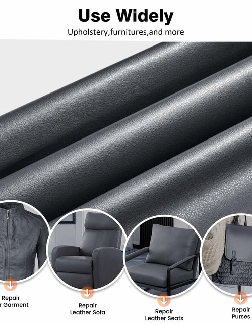 Load image into Gallery viewer, HUISUNO Leather Repair Patch for Furniture Couch Car Seats DeepGrey 20x30
