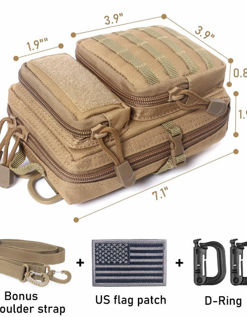 Load image into Gallery viewer, Tactical Molle Compact EDC Tool Pouch Bag US Flag Patch CP Mini Utility
