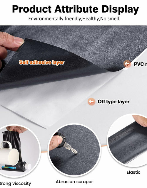 Load image into Gallery viewer, HUISUNO Leather Repair Patch for Furniture Couch Car Seats DeepGrey 20x30
