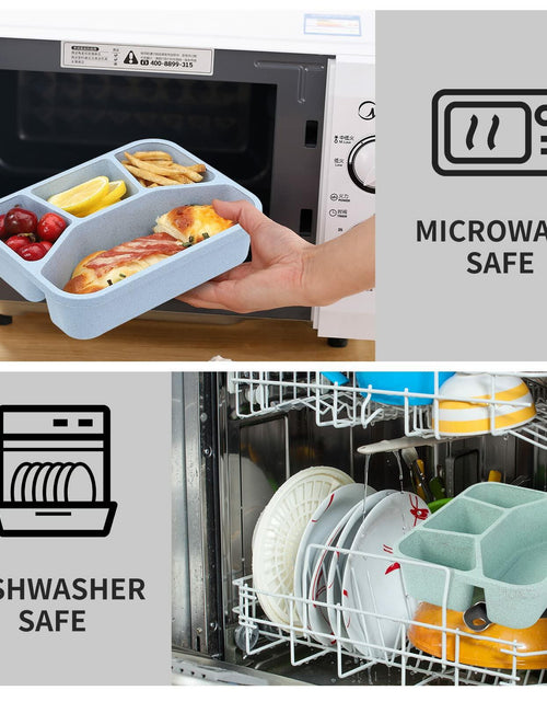 Load image into Gallery viewer, Buluker 4-Pack Bento Lunch Box Set 4-Compartment Microwave Safe
