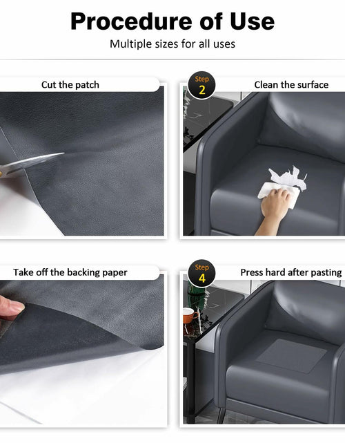 Load image into Gallery viewer, HUISUNO Leather Repair Patch for Furniture Couch Car Seats DeepGrey 20x30

