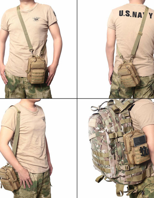 Load image into Gallery viewer, Tactical Molle Compact EDC Tool Pouch Bag US Flag Patch CP Mini Utility
