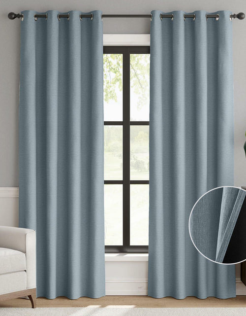 Load image into Gallery viewer, jinchan Blackout Thermal Insulated Faux Linen Curtain 90in Greige 1 Panel
