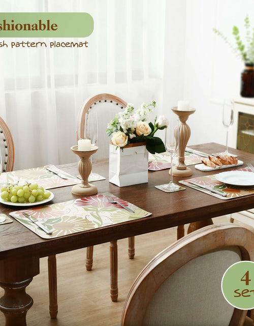 Load image into Gallery viewer, Casaido Faux Leather Placemats Set of 4 with Coasters 17x12 inches Dining Table

