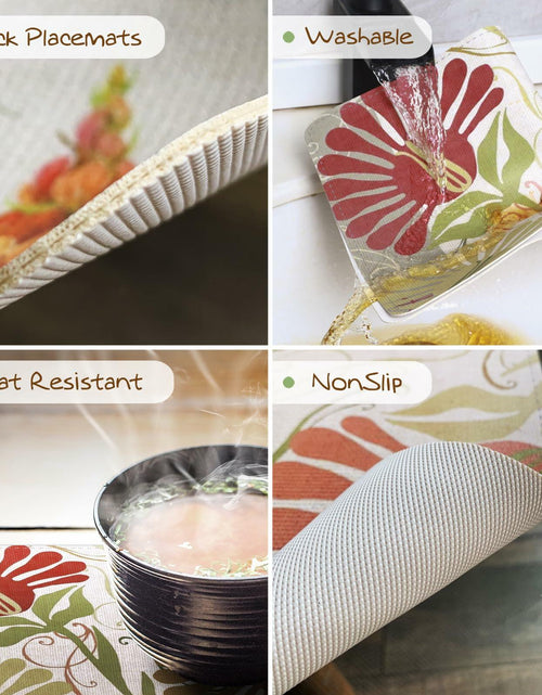 Load image into Gallery viewer, Casaido Faux Leather Placemats Set of 4 with Coasters 17x12 inches Dining Table

