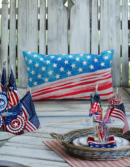 Load image into Gallery viewer, CHANGE MOORE 4th of July Patriotic Throw Pillow Cover 20x12 USA 1pcs
