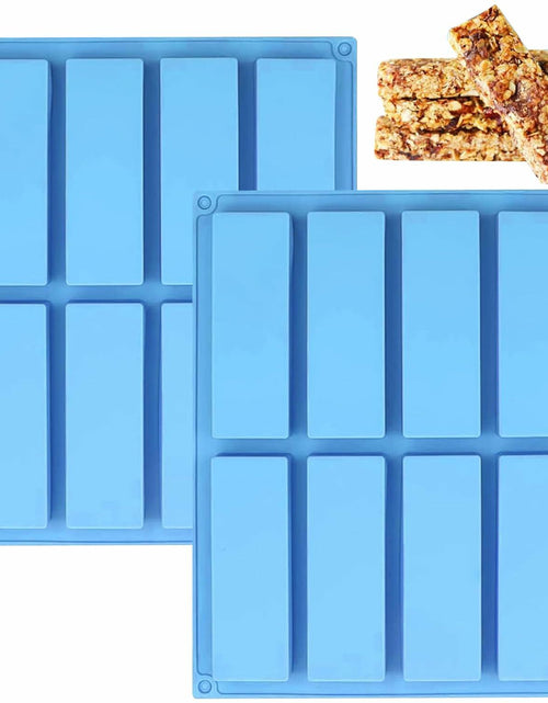 Load image into Gallery viewer, Sinirttou Silicone Chocolate Bar Mold 8 Cavities Rectangular Blue 2 Pack
