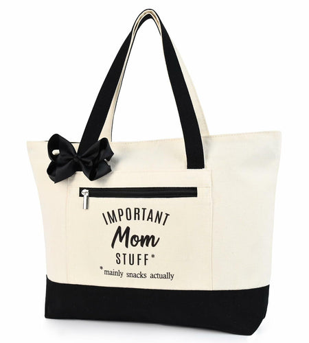 KUIRAN Canvas Tote Bag for Mom Hospital Shopping Beach Gifts from Family