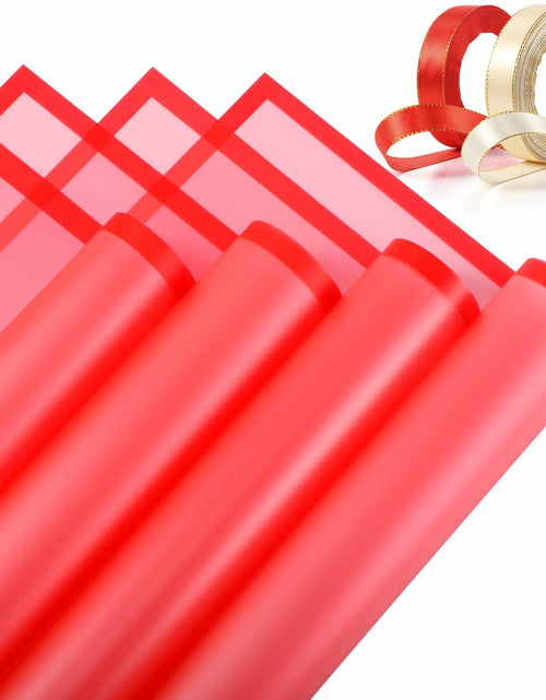 Load image into Gallery viewer, Tenare 36pcs Waterproof Flower Wrapping Paper &amp; 50yd Satin Ribbon Red

