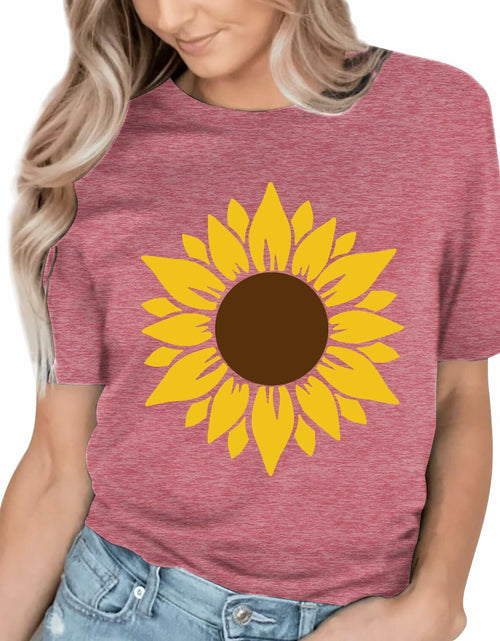 Load image into Gallery viewer, Sunflower Women Graphic Tee Faith Short Sleeve Shirt Pink Size S
