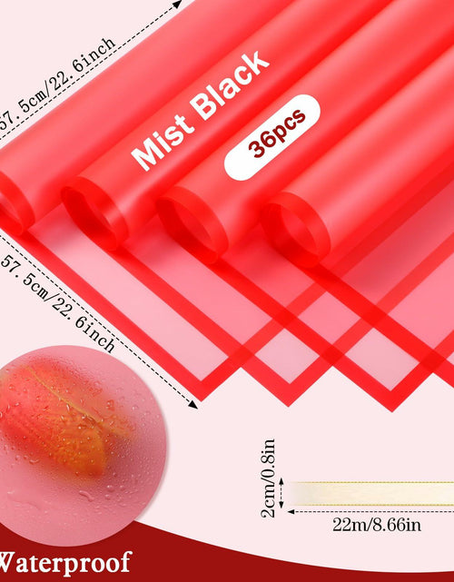 Load image into Gallery viewer, Tenare 36pcs Waterproof Flower Wrapping Paper &amp; 50yd Satin Ribbon Red
