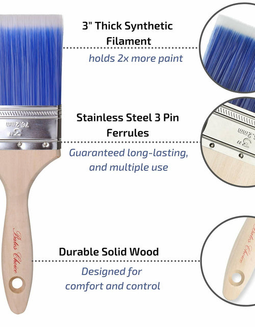Load image into Gallery viewer, Bates Wood Handle Paint Brushes Set 3" &amp; 2.5" 2 Pack Professional Trim

