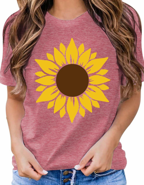 Load image into Gallery viewer, Sunflower Women Graphic Tee Faith Short Sleeve Shirt Pink Size S
