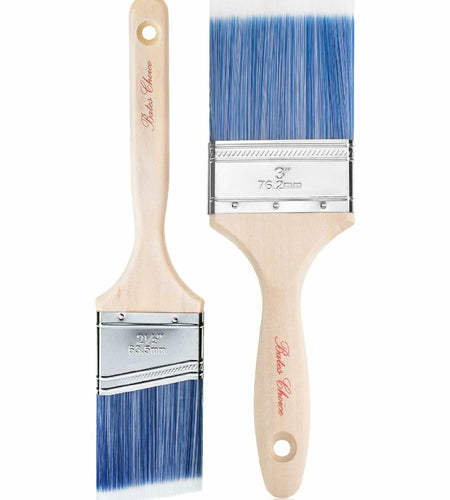 Bates Wood Handle Paint Brushes Set 3" & 2.5" 2 Pack Professional Trim