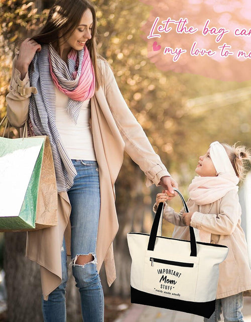 Load image into Gallery viewer, KUIRAN Canvas Tote Bag for Mom Hospital Shopping Beach Gifts from Family
