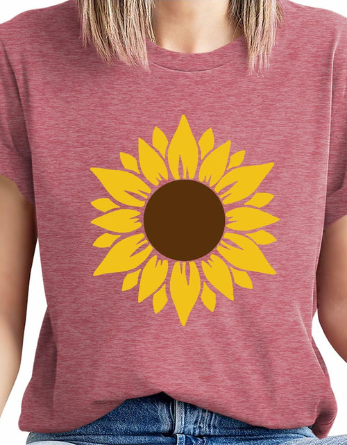 Load image into Gallery viewer, Sunflower Women Graphic Tee Faith Short Sleeve Shirt Pink Size S
