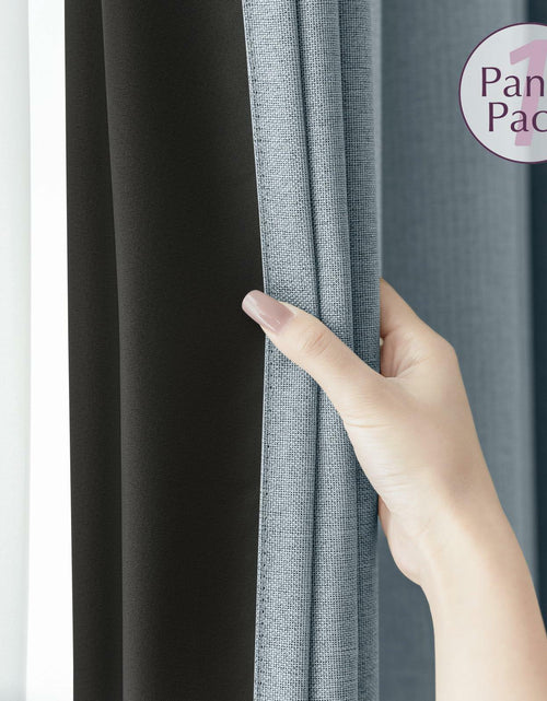 Load image into Gallery viewer, jinchan Blackout Thermal Insulated Faux Linen Curtain 90in Greige 1 Panel

