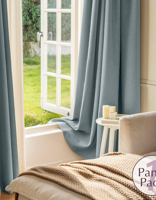 Load image into Gallery viewer, jinchan Blackout Thermal Insulated Faux Linen Curtain 90in Greige 1 Panel
