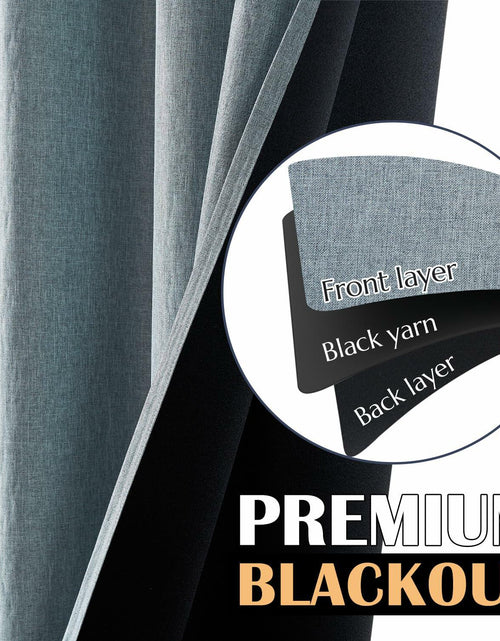 Load image into Gallery viewer, jinchan Blackout Thermal Insulated Faux Linen Curtain 90in Greige 1 Panel
