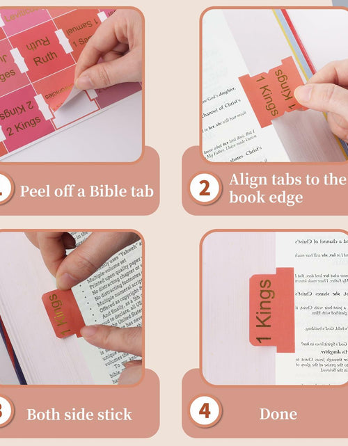 Load image into Gallery viewer, Laminated Bible Tabs for Women and Men, 105 PCS Large Print Index Labels
