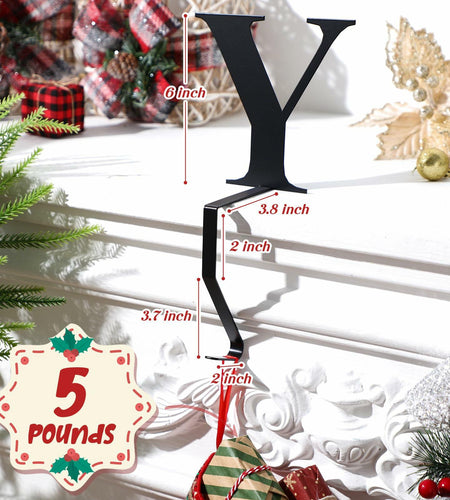 MorningRo Metal Christmas Stocking Holder Letter Y 6 Inch Mantel Decor