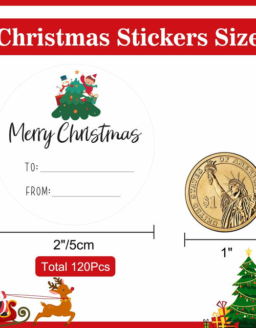 Load image into Gallery viewer, Joycraft 120Pcs Merry Christmas Stickers 2in 12 Styles Holiday Labels
