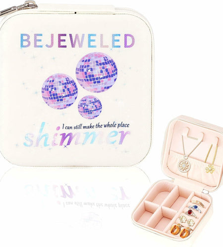Sincerez Jewelry Box Small Portable Organizer for Rings Necklaces