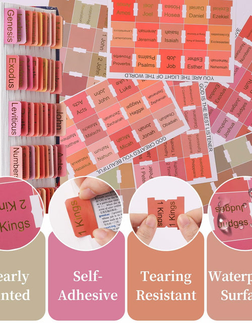 Load image into Gallery viewer, Laminated Bible Tabs for Women and Men, 105 PCS Large Print Index Labels
