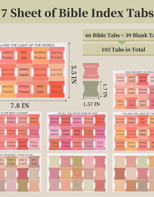 Load image into Gallery viewer, Laminated Bible Tabs for Women and Men, 105 PCS Large Print Index Labels
