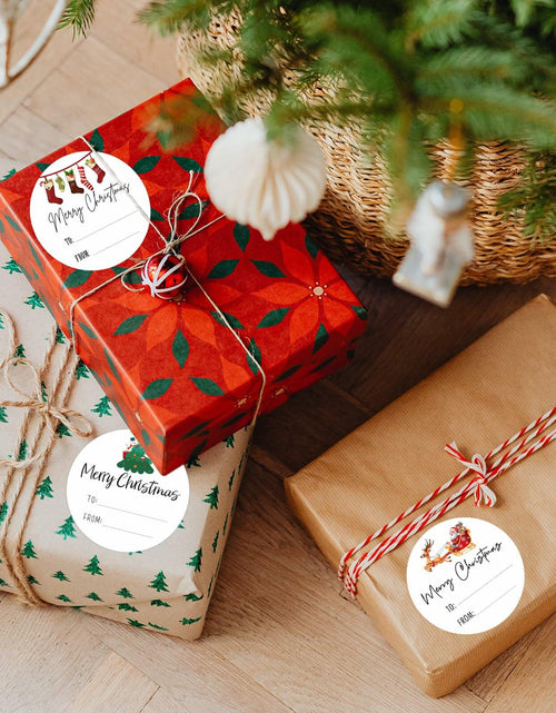 Load image into Gallery viewer, Joycraft 120Pcs Merry Christmas Stickers 2in 12 Styles Holiday Labels
