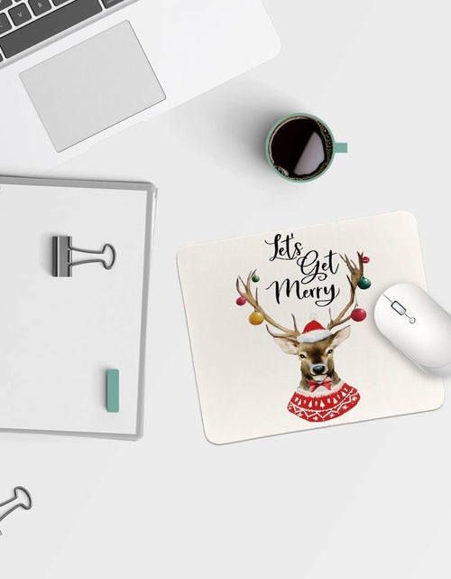 Load image into Gallery viewer, QIYUHOY Pink Bow Christmas Mousepad Non-Slip Rubber 9.5x7.9 in
