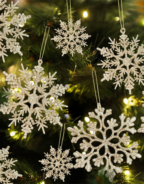 Load image into Gallery viewer, Langley Christmas Snowflake Ornaments Set Rose Gold 36pcs 4 Sizes
