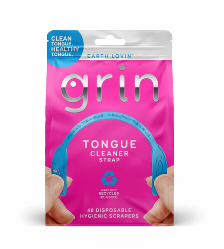 GRIN Disposable Tongue Cleaner 48 Ct Dual Edge Scraper Fresh Breath