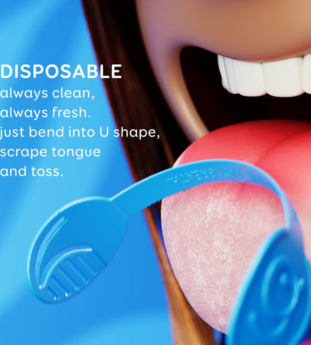 GRIN Disposable Tongue Cleaner 48 Ct Dual Edge Scraper Fresh Breath