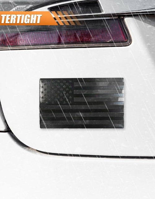 Load image into Gallery viewer, American Flag 3D Metal Car Stickers 5x3in Black Blue Emblem 2PCS
