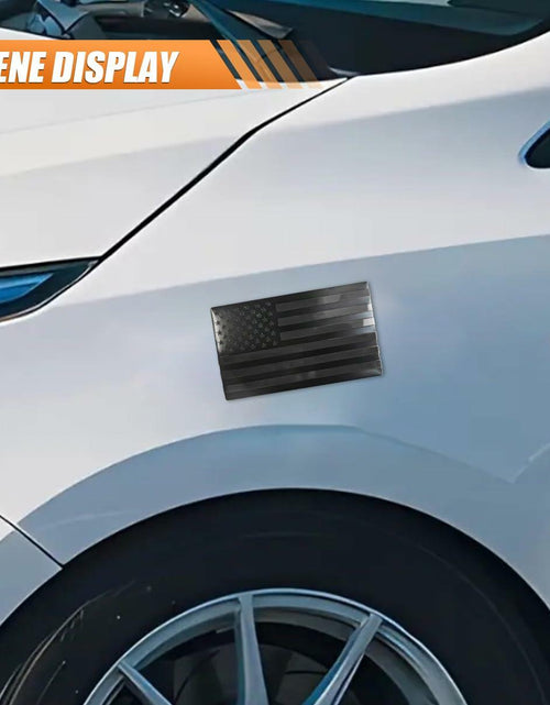 Load image into Gallery viewer, American Flag 3D Metal Car Stickers 5x3in Black Blue Emblem 2PCS

