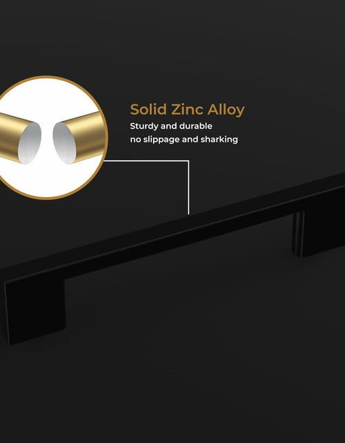 Load image into Gallery viewer, Haliwu 10 Pack Black Cabinet Handles 3-3/4 Inch Hole Center Modern Pulls
