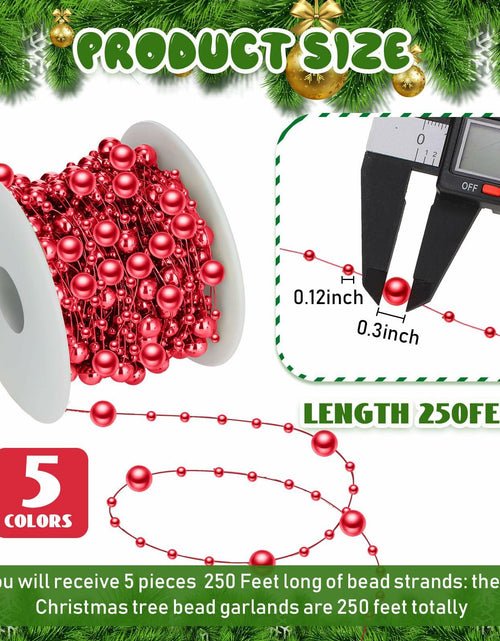 Load image into Gallery viewer, Ecally 250ft Plastic Beads Garland Chain Roll Mix Color DIY Decoration
