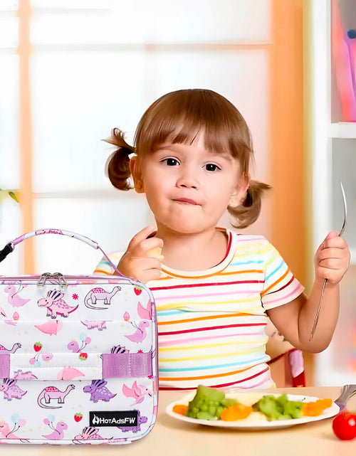 Load image into Gallery viewer, HotAdsFW Dinosaur Kids Lunch Box Small School Bag White Dinosour

