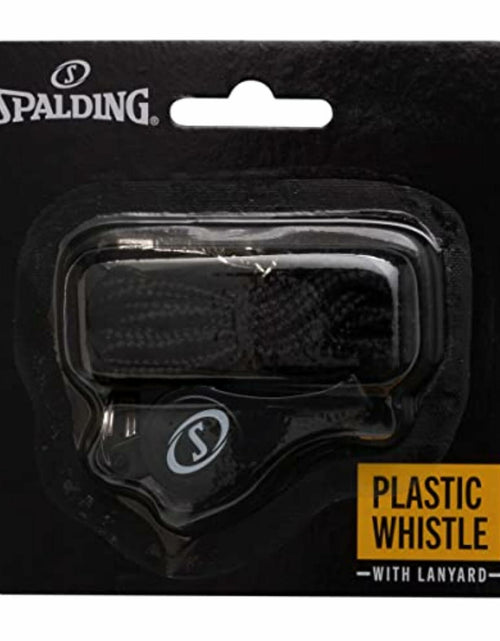 Load image into Gallery viewer, Spalding Plastic Whistle with Lanyard Black 1-Pack
