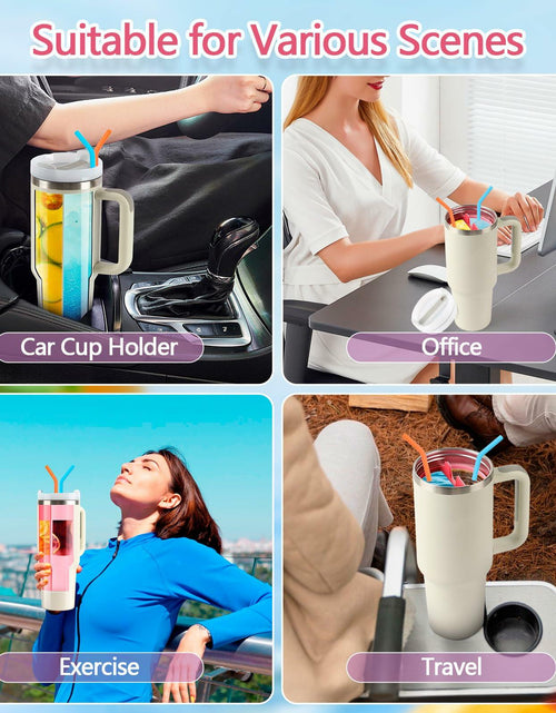 Load image into Gallery viewer, LittleHugs Silicone 2-in-1 Cup for Stanley Cup 40oz Cream Double Drinks Bag
