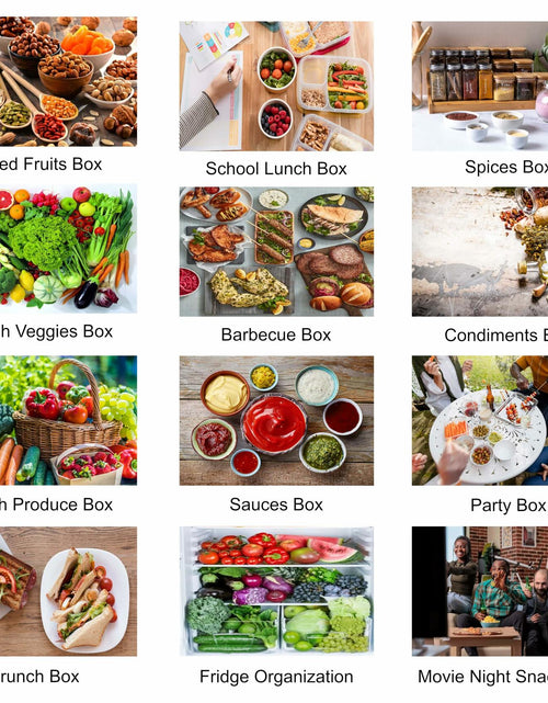 Load image into Gallery viewer, Snackle Box Divided Serving Tray with Lid &amp; Handle 8 Compartments
