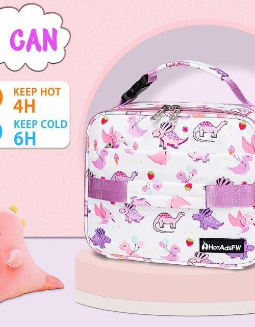 Load image into Gallery viewer, HotAdsFW Dinosaur Kids Lunch Box Small School Bag White Dinosour
