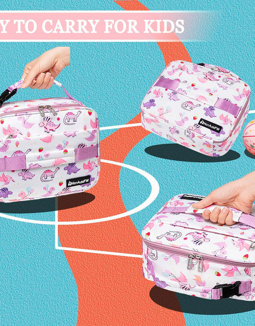 Load image into Gallery viewer, HotAdsFW Dinosaur Kids Lunch Box Small School Bag White Dinosour
